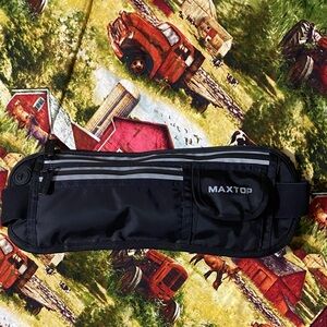 MAXTOP Running Waist Belt / Fitness Fanny Pack – Black – Reflective – New